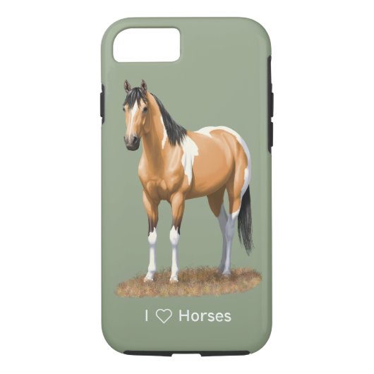 Buckskin Pinto Dun Paint Horse Staillion Case-Mate iPhone Case (Achterkant)