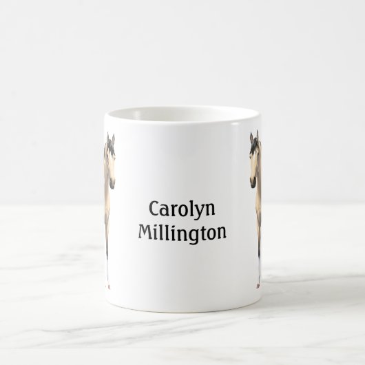 Buckskin Pinto Dun Paint Horse Staillion Koffiemok (Center)