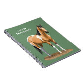 Buckskin Pinto Dun Paint Horse Staillion Notitieboek (Rechterzijde)