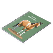 Buckskin Pinto Dun Paint Horse Staillion Notitieboek (Linkerzijde)