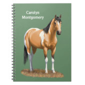 Buckskin Pinto Dun Paint Horse Staillion Notitieboek (Voorkant)