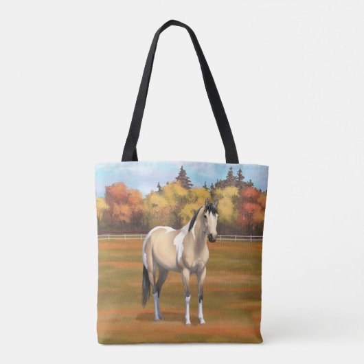 Buckskin Pinto Dun Paint Horse Staillion Tote Bag (Achterkant)