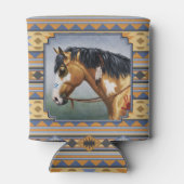 Buckskin Pinto Horse Southwest Indian Design Blikjeskoeler (Achterkant)