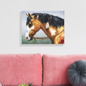 Buckskin Pinto Native American War Horse Canvas Afdruk (Insitu (Woonkamer))