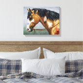 Buckskin Pinto Native American War Horse Canvas Afdruk (Insitu (Slaapkamer))