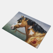Buckskin Pinto Native American War Horse Deurmat (Schuin)