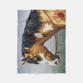 Buckskin Pinto Native American War Horse Fleece Deken (Voorkant)