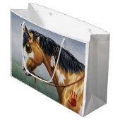 Buckskin Pinto Native American War Horse Groot Cadeauzakje (Voorkant Gekanteld)