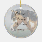 Buckskin Pinto Native American War Horse Keramisch Ornament (Achterkant)