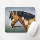 Buckskin Pinto Native American War Horse Muismat (Met muis)