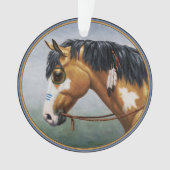Buckskin Pinto Native American War Horse Ornament (voorkant)