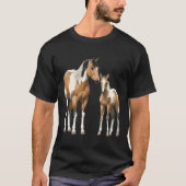 Buckskin Pinto Paint Quarter Paard Mare Veulen Hoo T-shirt (Voorkant)