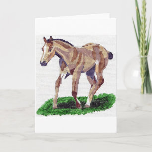 Buckskin Quarter Horse Foal Blank Wenskaart Kaart