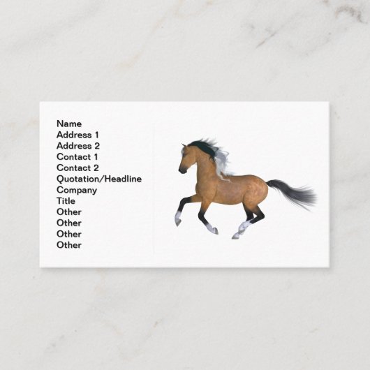 Buckskin Quarter Horse Visitekaartje (Voorkant)