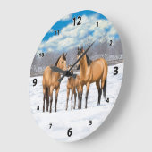 Buckskin Quarter Horses op sneeuw Grote Klok (Hoek)