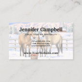 Buckskin Quarter Horses op sneeuw Visitekaartje (Achterkant)