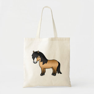 Buckskin Shetland Pony Cute Cartoon Illustratie Tote Bag