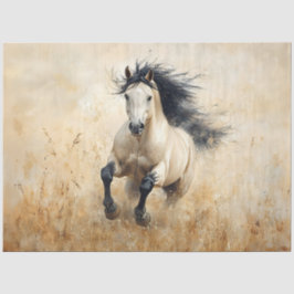 Buckskin Stallion Galoping Decoupage Tissuepapier