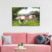 Buckskin Tobiano Paint Horses Canvas Afdruk (Insitu (Woonkamer))