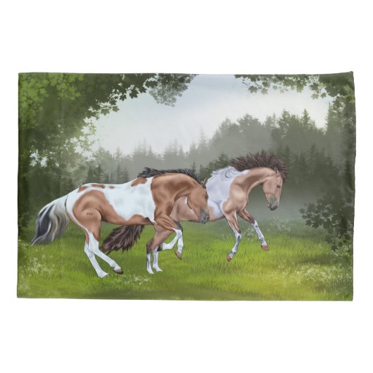 Buckskin Tobiano Paint Horses Kussensloop (Achterkant)
