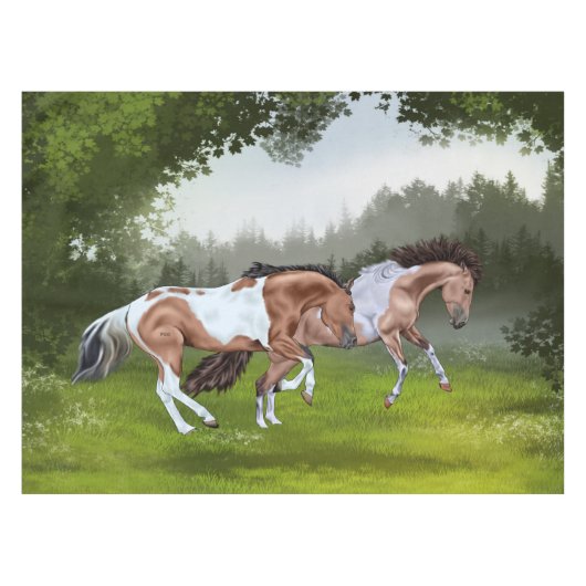 Buckskin Tobiano Paint Horses Tafelkleed (Voorkant (Horizontaal))