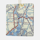 Bucksport Maine  Map Keramisch Ornament (Links)