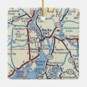 Bucksport Maine  Map Keramisch Ornament (Achterkant)