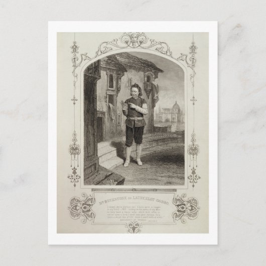 Buckstone as Lancelot Gobbo, Act II Scene 2, in Briefkaart (Voorkant)