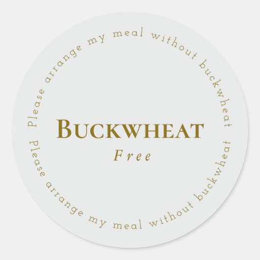 Buckwheat-Free Request Sticker, Light-gray - Brown Ronde Sticker (Voorkant)