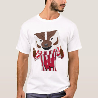 Bucky Badger Cartoon Tekening T-shirt