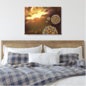 Buckyballen zwevend in de interstellaire ruimte canvas afdruk (Insitu (Slaapkamer))