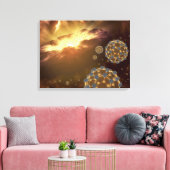 Buckyballen zwevend in de interstellaire ruimte canvas afdruk (Insitu (Woonkamer))