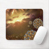 Buckyballen zwevend in de interstellaire ruimte muismat (Met muis)