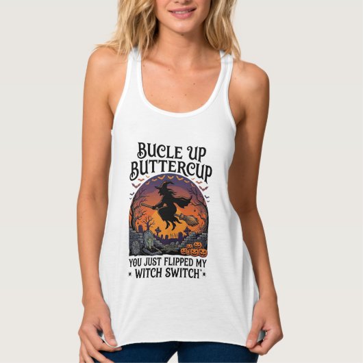 Bucle Omhoog Boterbloem Heks Schakelaar Halloween  Tanktop (Voorkant)