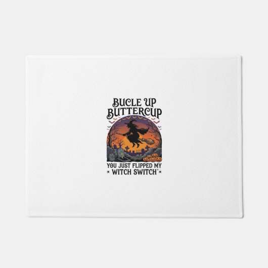 Bucle Up Buttercup Heksen Switch Halloween Bezem P Deurmat (Voorkant)