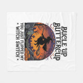 Bucle Up Buttercup Heksen Switch Halloween Bezem P Fleece Deken (Voorkant (Horizontaal))