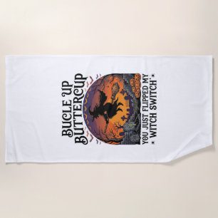 Bucle Up Buttercup Heksen Switch Halloween Bezem P Strandlaken