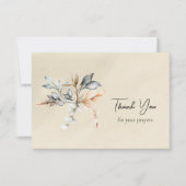 Bucolic Leaves Beige Parchment Orthodox Funeral Bedankkaart (Voorkant)