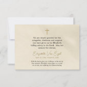 Bucolic Leaves Beige Parchment Orthodox Funeral Bedankkaart (Achterkant)