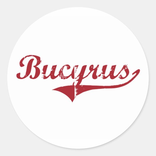 Bucyrus Ohio Classic Design Ronde Sticker (Voorkant)