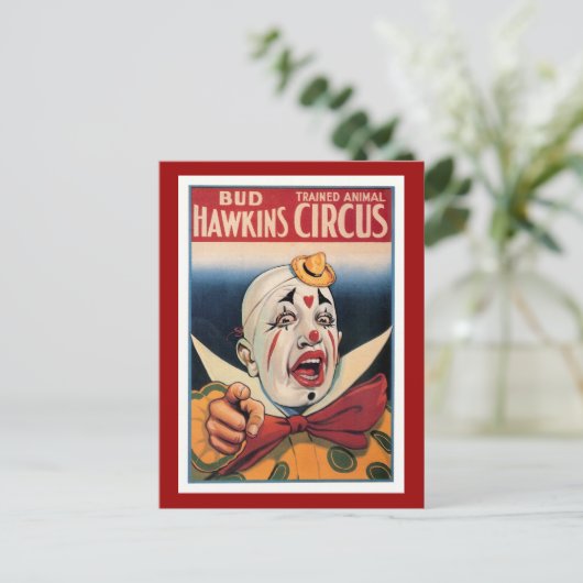 Bud Hawkins  Circus Briefkaart (Staand voorkant)