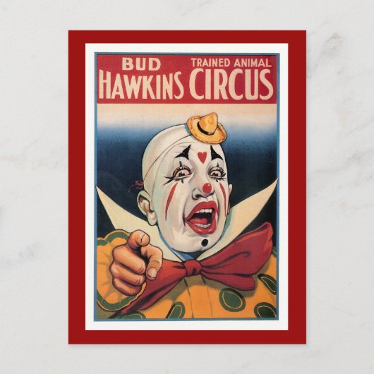 Bud Hawkins  Circus Briefkaart (Voorkant)