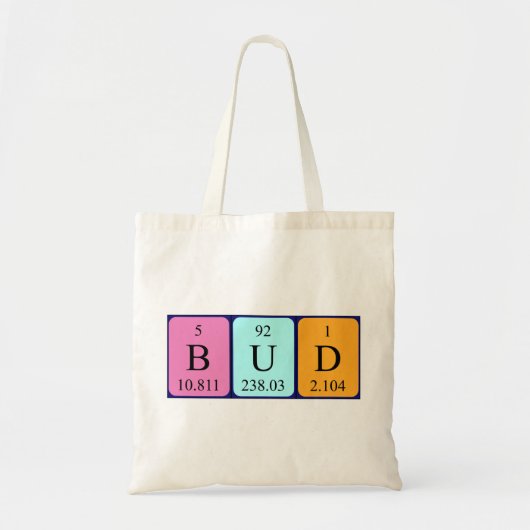 Bud periodieke lijstnaam canvas tas (Voorkant)