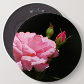 Bud van een roos ronde button 6,0 cm (Voorkant /achterkant)