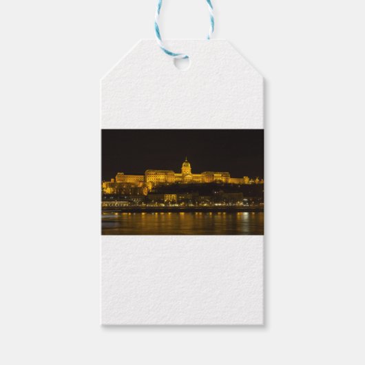 Buda Castle Hungary Boedapest 's nachts Cadeaulabel (Voorkant)