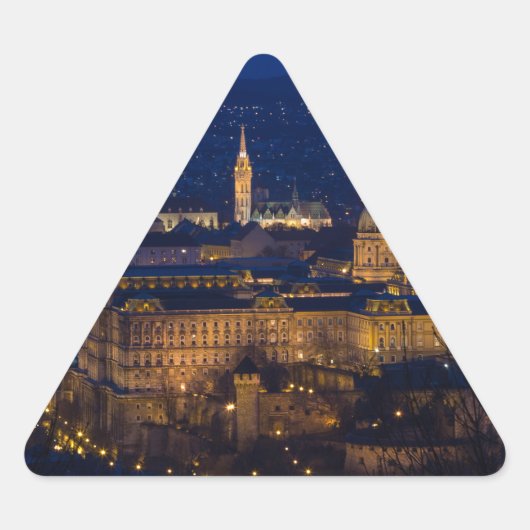 Buda Castle Hungary Boedapest 's nachts Sticker (Voorkant)
