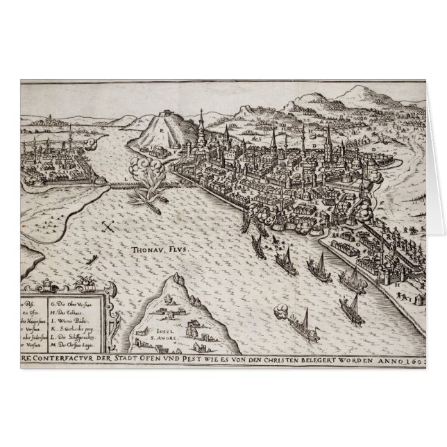 Buda en Pest belegerd door de christenen in 1602, (Voorkant Horizontaal)