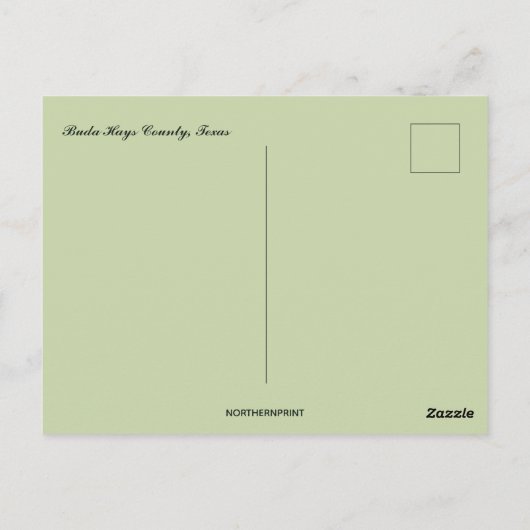 Buda Hays County Texas Briefkaart (Achterkant)