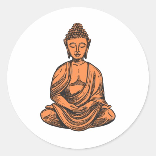 Buda Minimalista Ronde Sticker (Voorkant)
