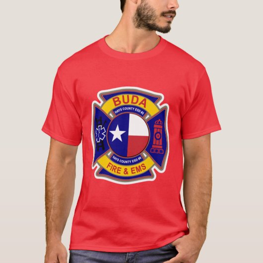 Buda Texas Fire en EMS T-shirt (Voorkant)